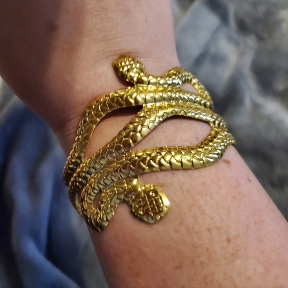 Women Bangle Cool Hip Hop Punk Personality Open Adjustable Twining Snake  Band - Picture 7 of 7